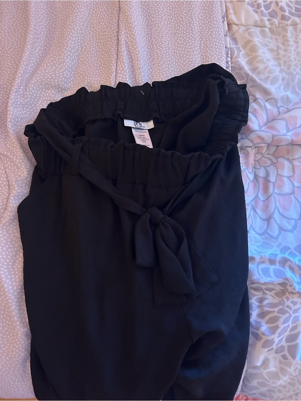 Joe B Black Elastic Paperbag Waist Jumpsuit